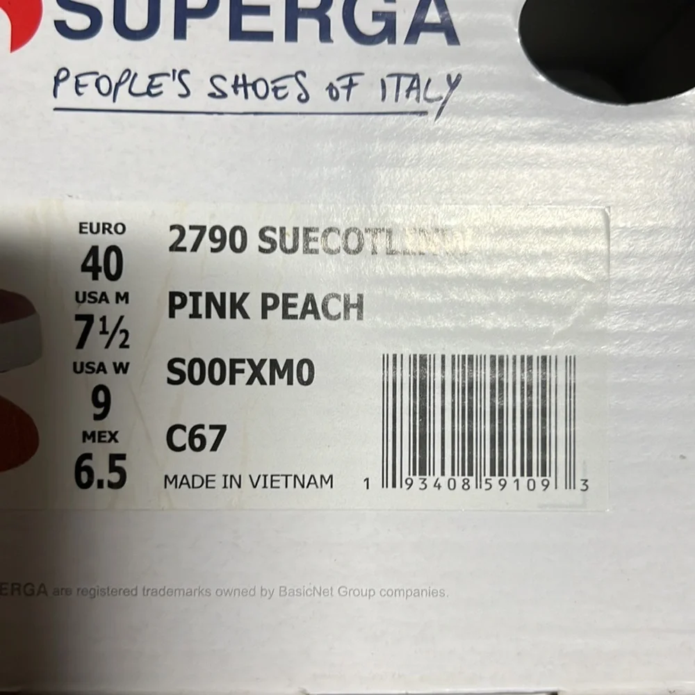 NEW Superga 2790 SUECOTLINW‎ Pink Peach Suede Leather Platform Sneakers Shoes 9